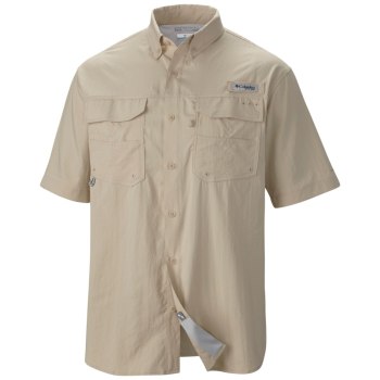 Columbia PFG Blood and Guts III Short Sleeve Woven Tall, Camisa Kaki Para Hombre | 841796-CJA